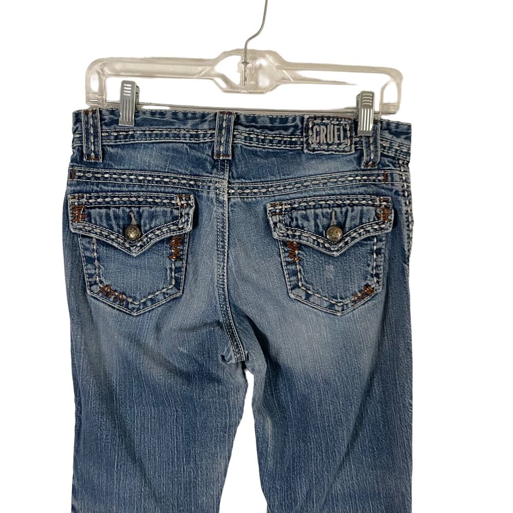 Cruel Girl Y2k Jeans 7 Tall Tabitha Straight Leg Long Flap Pocket Jeans Low Rise